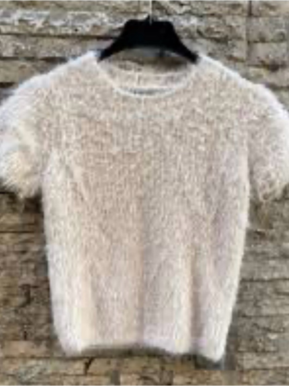 Zara  women’s  tan casual Fuzzy Crewneck blouse size L - Picture 10 of 11